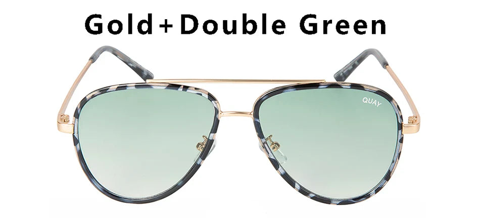Sunglasses Women Mirror Quay Shades Brand Designer Gradient Pilot Sunglasses