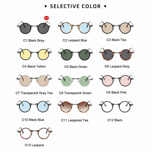 Retro Steampunk Round Sunglasses – UV400 Metal Frame | Men & Women