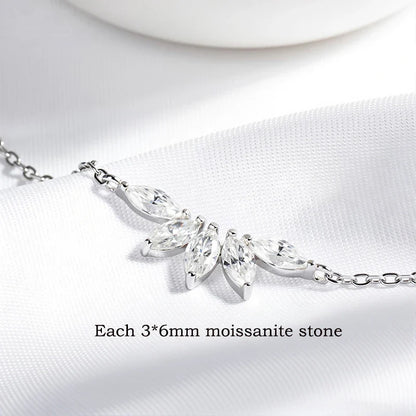 5 Gems 3*6mm Marquise Cut All Moissanite Bracelets for Women Original Luxury Adjustable Chain Real S925 Silver Jewelry