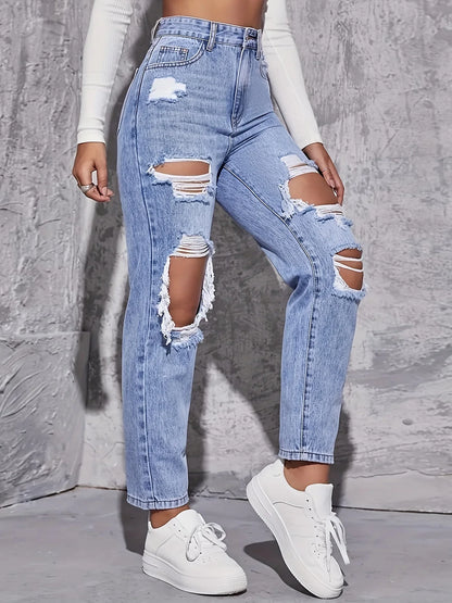 Women High Waist Straight-crotch Loose Slim Pants