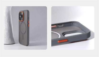 Luxury Matte Translucent Magnetic Case For iPhone 17 16 Pro Max 15 14 Plus 13 12 For Magsafe Wireless Charging Shockproof Cover
