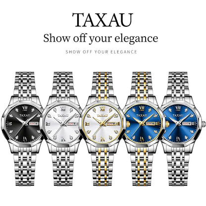 Fashion Golden Watch for Women Stainless Steel Waterproof Women's Watches Elegant Original Luxury Ladies Quartz Wristwatch