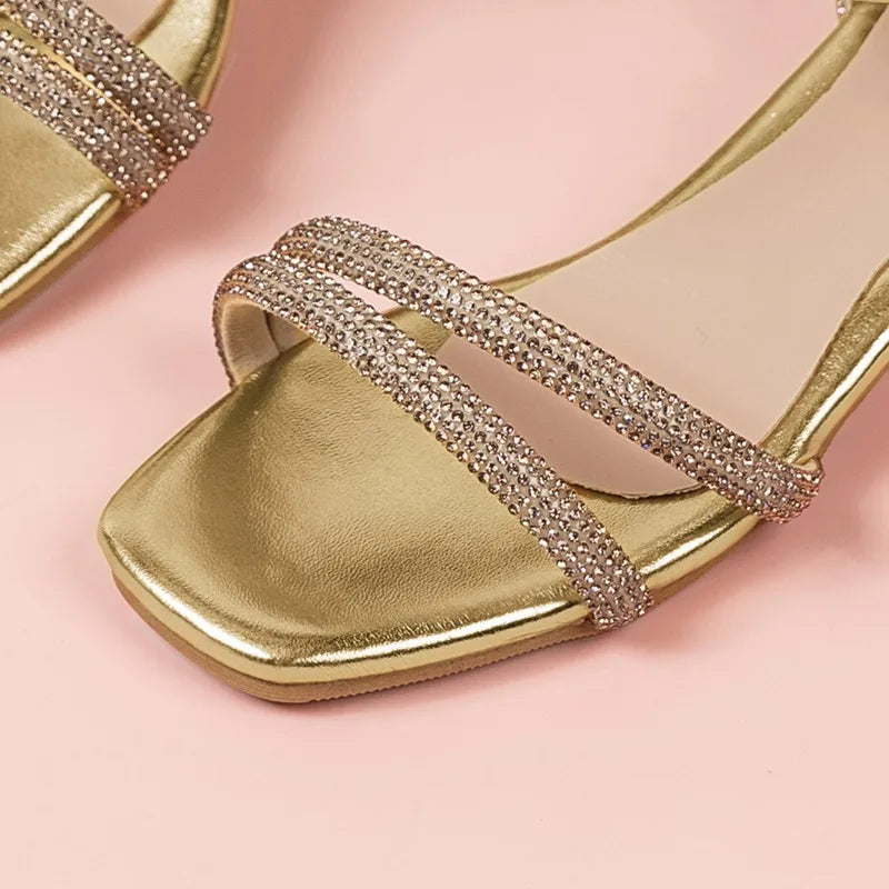 Children Summer Sequins High Heels Sandals Non-slip 2026 New Gold Princess Causal Girls Open-toe Sandals Fashion Kids Sandals