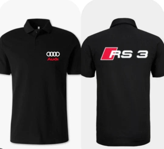 Man Polo Shirt RS3 Four-ring  Casual Sporty Style Knight Model Suitable for Daily Wear in Summer, Printed Pattern T-shirt