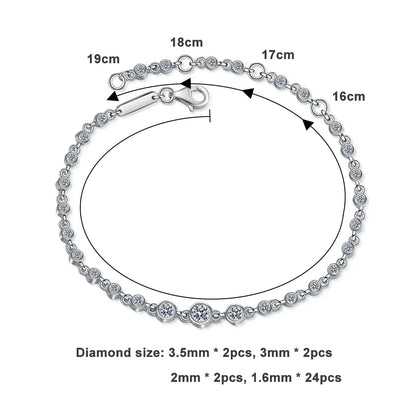 D VVS1 Moissanite Tennis Bracelets for Women Round Lab Diamond GRA 925 Sterling Silver 18k Dainty Bracelet Gift Jewelry