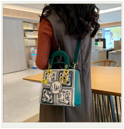 Fashion Top-Handle Bag for Ladies Elegant Handbag with Royal Embroidery Design Versatile Crossbody Style Women Handbags Hand Bag