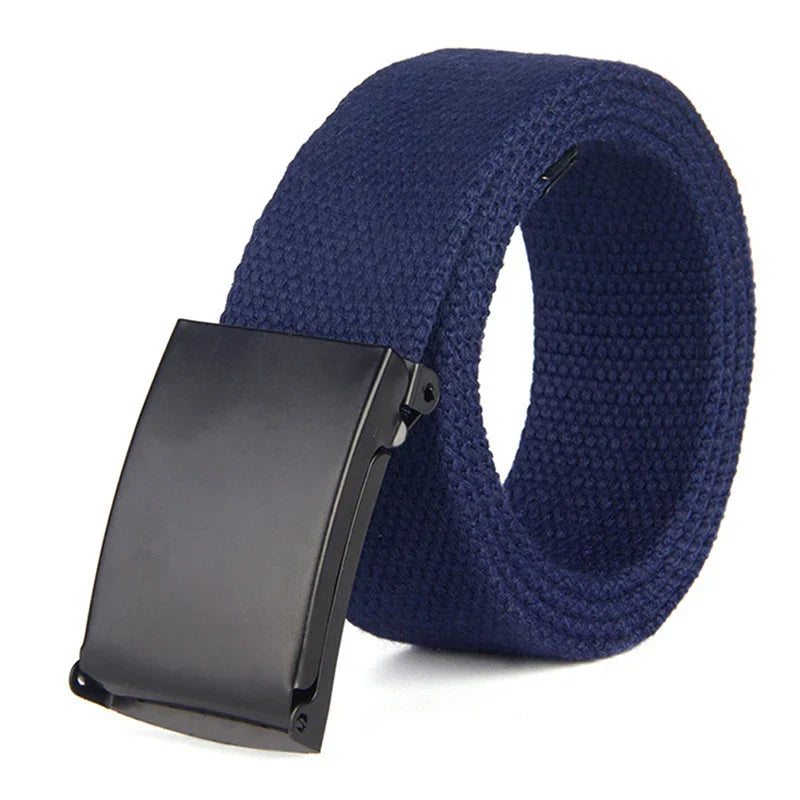 Fashion New Unisex Trousers Belts Canvas Belt metal buckle Men Women Boys Jeans belts Candy Colors Top quality120cm luxury belts