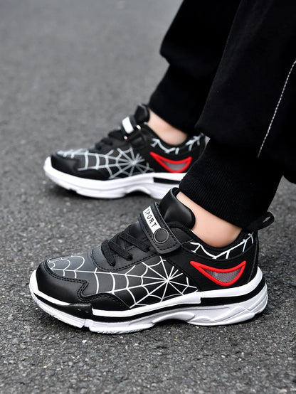 New children's shoes boys cartoon spider sneakers students casual light running shoes children's non-slip basketball shoes 26-38