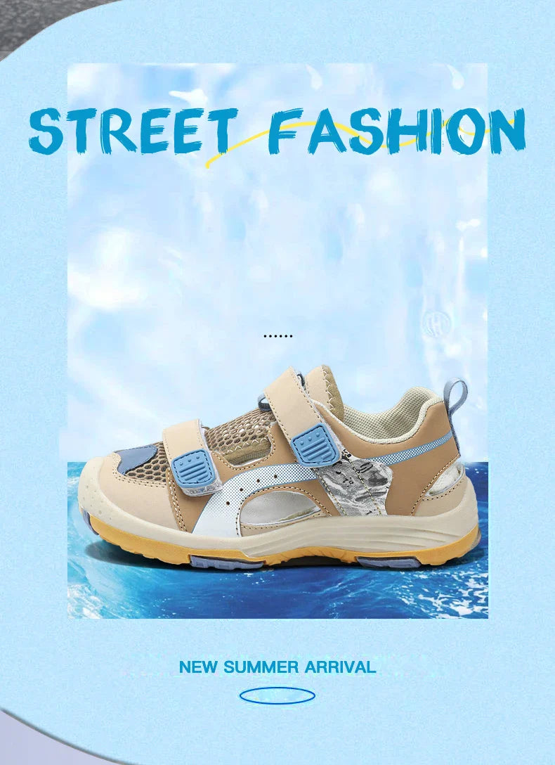 Boys Soft Sandals Fashion Children Shoes Solid Color Baby Sole Anti-slip Anti collision outdoor Girls Sandalias Flat Beach