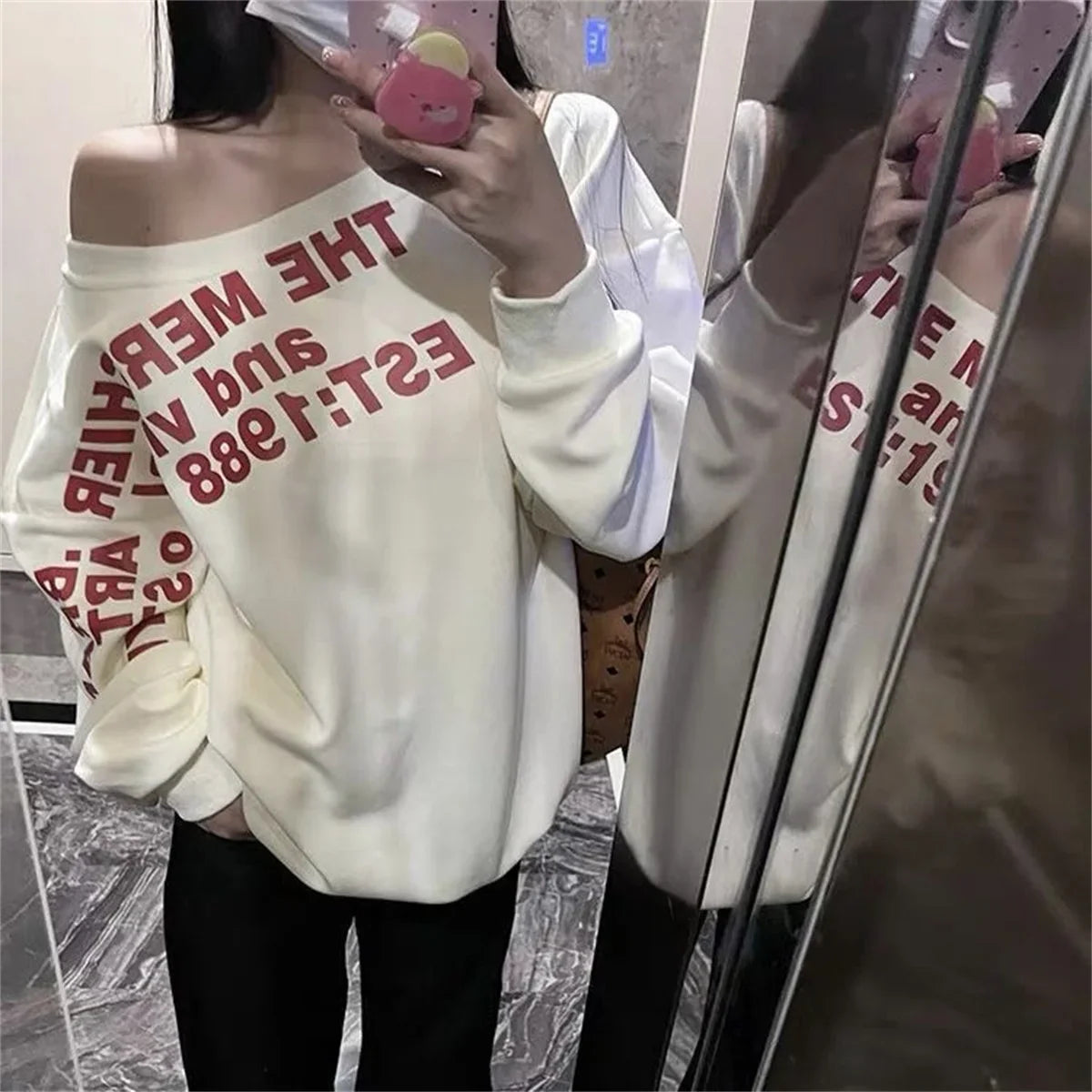 Camiseta Y2K Sexy Oversize Feminina Streetwear Estampada Manga Longa Básica Blusa Feminina Outono 2025 Inverno Coreana Moda Camisa Oversized