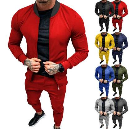 2025 Men's Fitness Sports Style Outdoor Casual Zipper Set In Stock