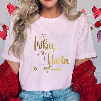 Spanish Girls Bachelorette Hen Party Tshirt Team Bride Squad Tops Women Single Farewell T-Shirt Bridal Shower Wedding Party Tees