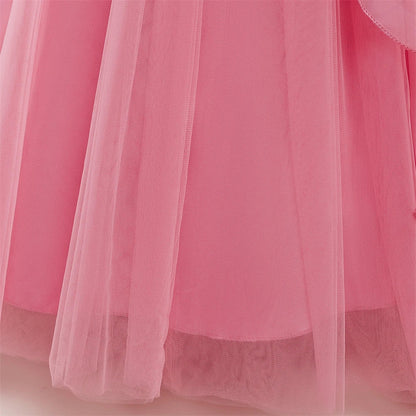 Teens Girls Sequins Princess Party Dresses White Bridesmaid Flower Kids Dresses For Girl Wedding Prom Gown Pink Birthday Vestido