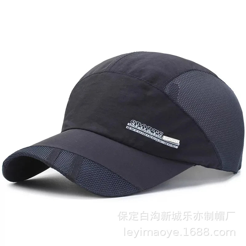 Summer Thin Men's Hat Sweat-absorbing Net Hat Breathable Outdoor Suhade Fishing Hat Sunscreen Baseball Cap Breathable Adjustable