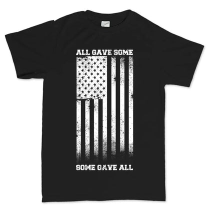 American Flag Grunge Men Cotton TShirt Athletic Casual Style Black