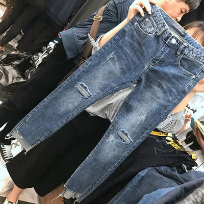 Women's Cropped Pants Spring Autumn Trendy Denim Leggings