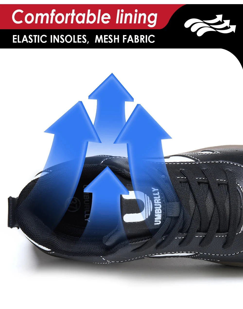 Ladies Safety Shoes Steel Toe Anti- Crush Lightweight Kevlar Work Shoes Fashionable Black And White Casual Protection Footwear