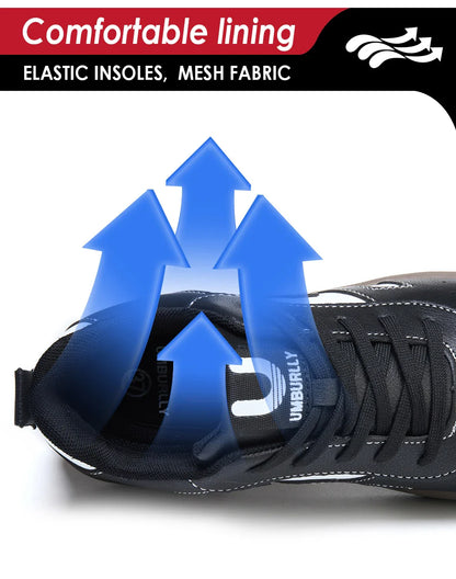 Ladies Safety Shoes Steel Toe Anti- Crush Lightweight Kevlar Work Shoes Fashionable Black And White Casual Protection Footwear