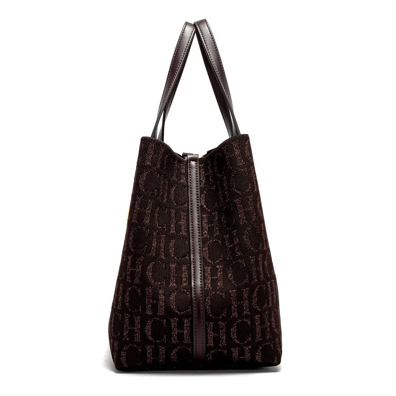 Ladies Shoulder Bag Simple Solid Colour Letter Print Design Ladies Tote Bag Large Capacity Daily Commuter Bag Ladies Crossbod