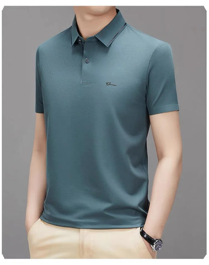 High end designer brand short sleeve POLO shirt men cool breathable summer T-shirt fashionable embroidery casual men's clothing