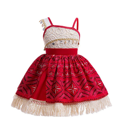 Moana 2 Movie Princess Dress for Girls Cosplay Vaiana Carnival Party Costume Kids Halloween Fancy Clothes With Headwear Outfits