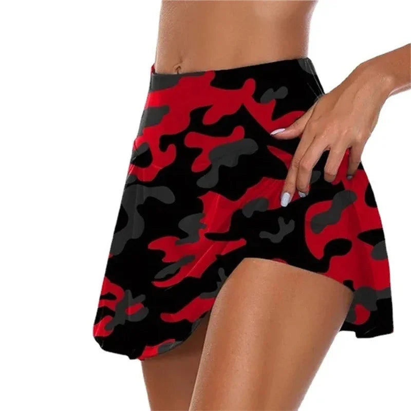 Women's Tennis Dance Fitness Solid Color Sports Skirt, Vitality Sports Yoga Fitness Skirt Shortstv