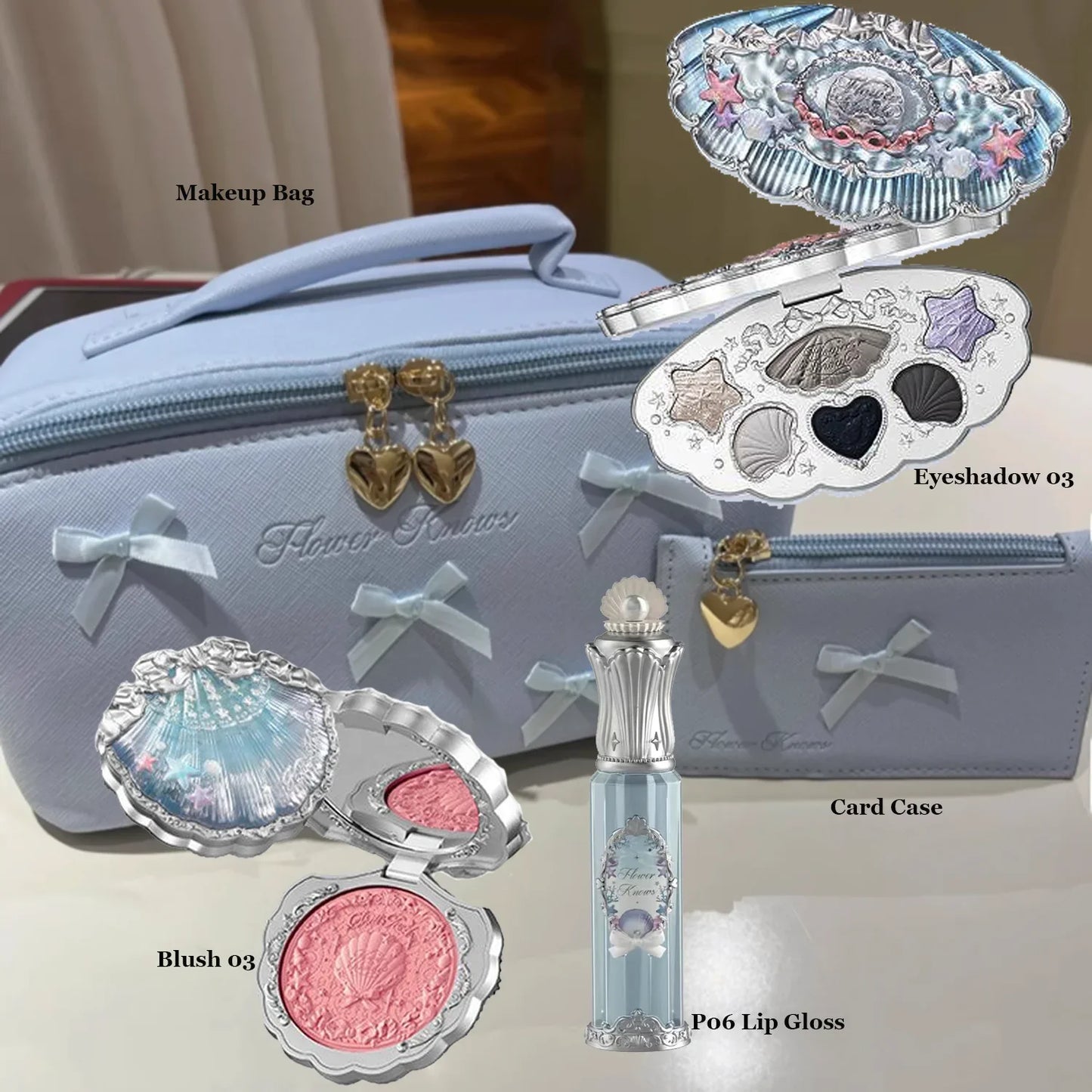 All In One Makeup Set Gift Box Garden Cushion Cream Foundation Matte Blush Long Lasting Velvet Lip Cream With Bag