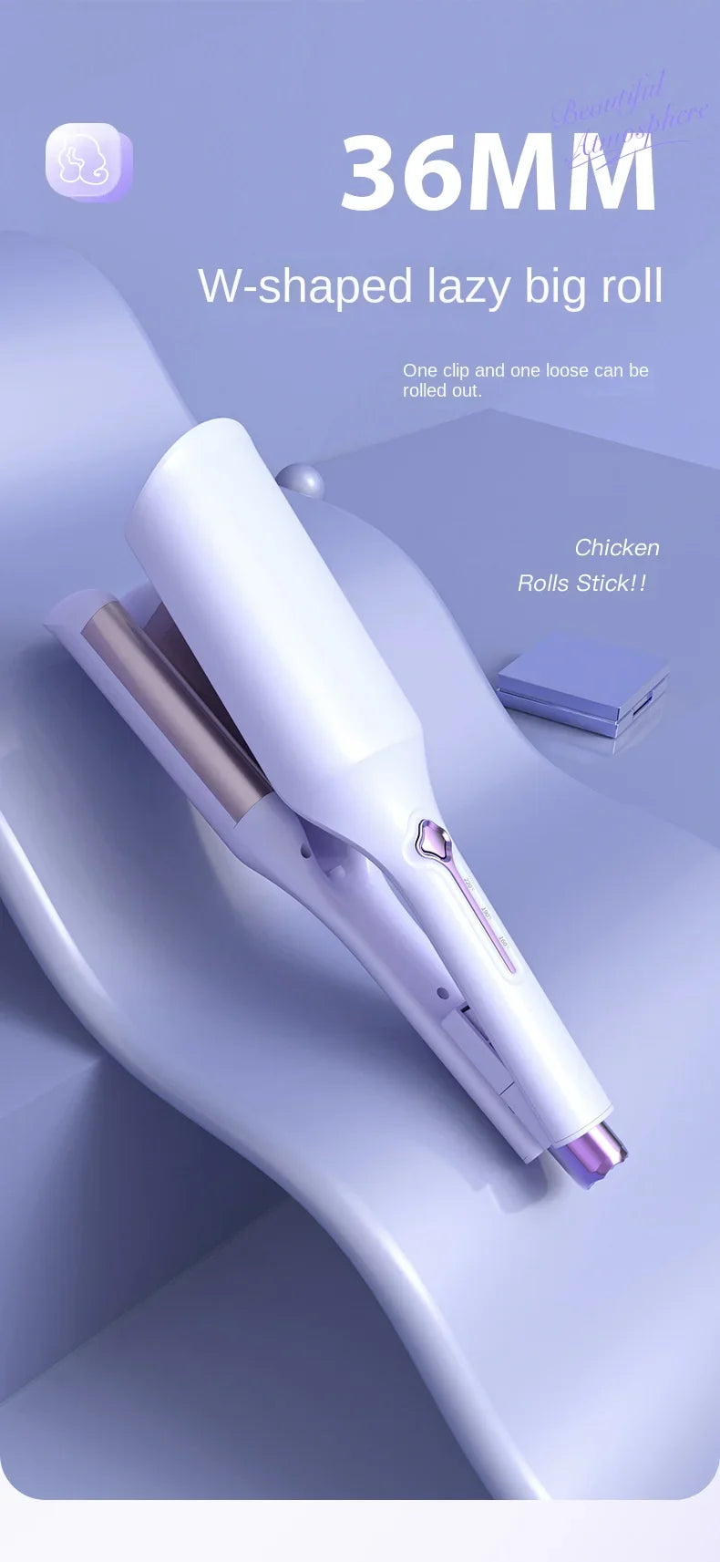36mm  Deep U-Shaped Curling Iron - Professional Hair  Technology, Easy-to-Use Hair Crimper for Women, Perfect Mothers Day Gift,