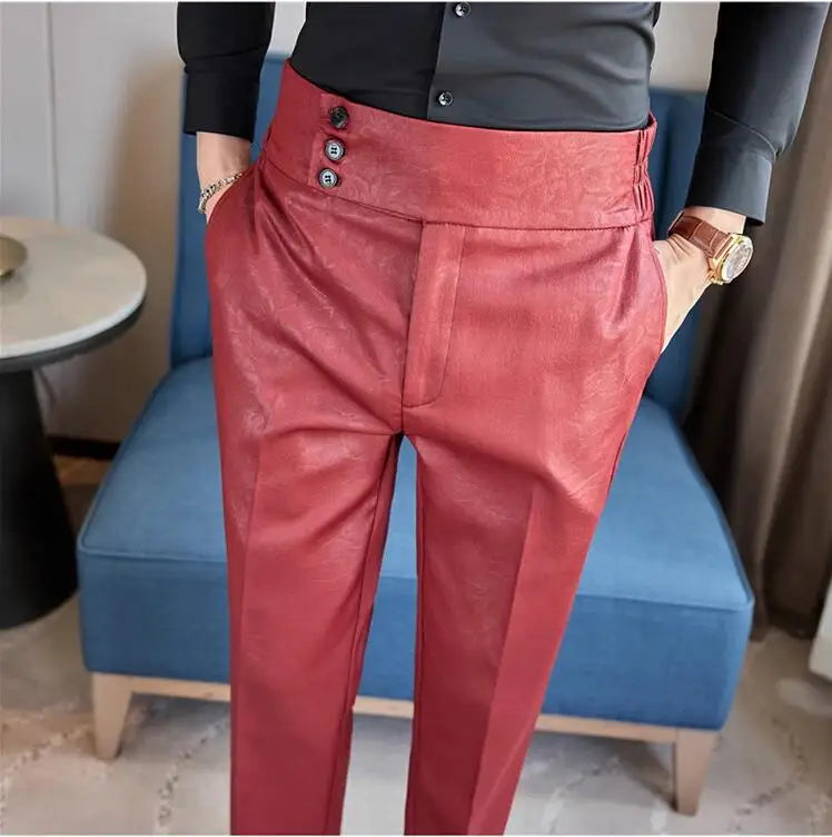 Men Boutique Bright Jacquard Suits Pants Male Formal Wear Trousers Quality Men Business Casual Pants High Waisted Suit Trousers