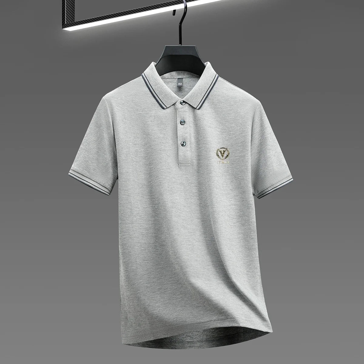 100% pure cotton men's polo shirt high-end brand unique letter printed short sleeve summer new comfortable casual lapel T-shirt