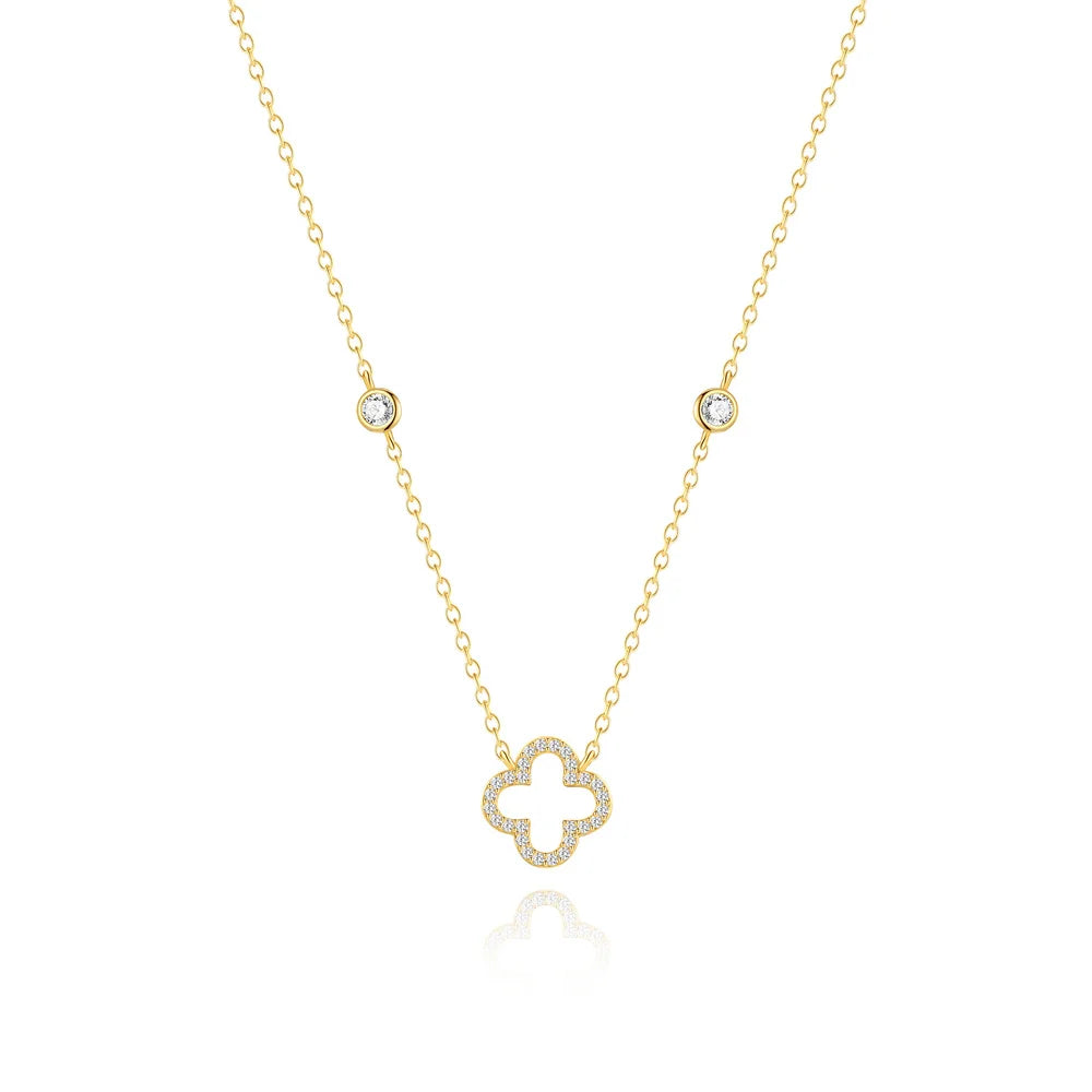 925 Sterling Silver Necklaces Charms for Women Crystal Cross Clavicle Collar Chain Simple Choker Necklace Accessories Gift