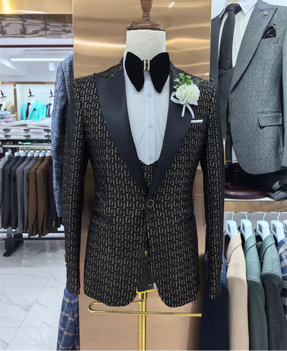 Men Suit Set For Wedding Groom Suit Business 3 Piece Set For Men 2026 Popular Printed Jacket Dress Blazers Coat Trousers Suit