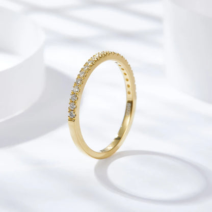 3pcs 0.2ct Moissanite Eternity Ring for Women Men 1.3mm 18k Gold Plated Sterling Silver Wedding Moissanite Band Jewelry