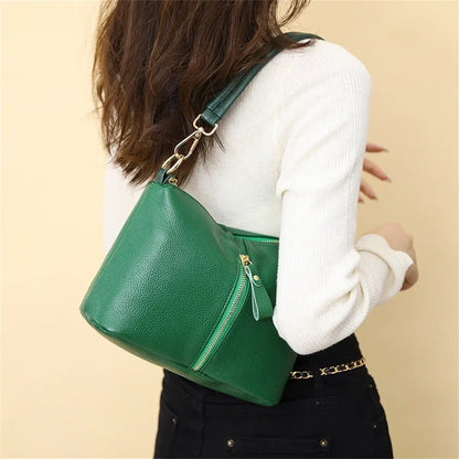 High Quality Genuine Leather Women Tote Bag Luxury Soft Cowhide Ladies Shoulder Crossbody Bags 2024 Fashion Female Messenger Sac