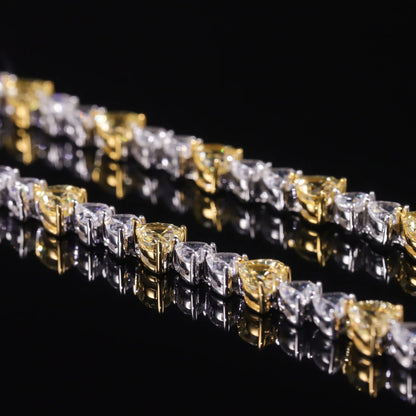 Art Deco Diamond-fire CZ-  Fancy Light Yellow Tennis Bracelet Sterling Silver 925 Fancy Party Wear Bracelet Gift