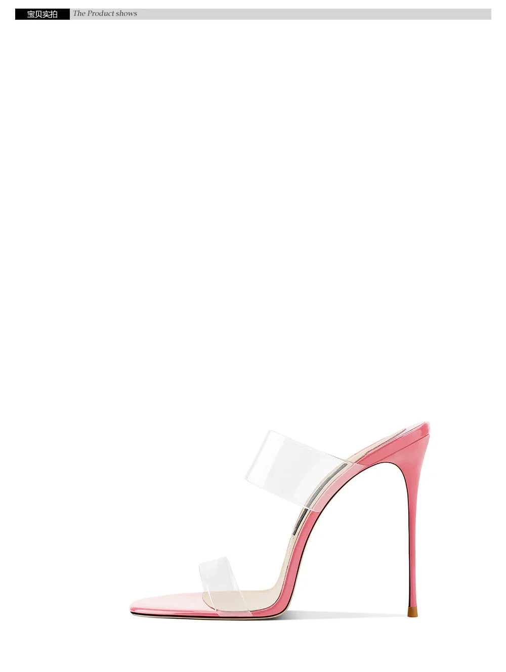 Pink Summer New Fashionable Open toed Sandals High Heels Women's Fine Heels Sharp Pointed Design Sensation Cool Slippers