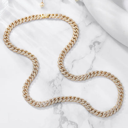 S925 Sterling Silver Plated 18K Gold Cuban Bracelet for Women Men High Carbon Zircon Diamond Bracelets Hip Hop Link Chain
