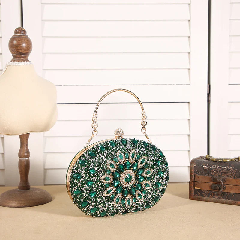 Cross-border explosive sunflower dinner bag Fashion banquet clutch bag Dress evening bag Diamond set bag European and American p