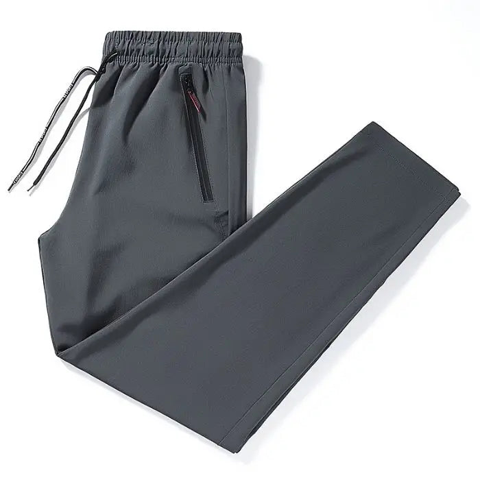 2026 Spring/Summer Men's Ice Silk Quick Drying Casual Pants Slim Fit Korean Ice Silk Sports Pants Quick Drying Breathable