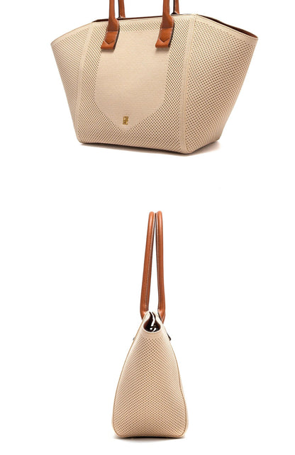 Women's Tote Bag Summer New Fabric Hollow Design Large Capacity Beach Bag Women's Outdoor Storage