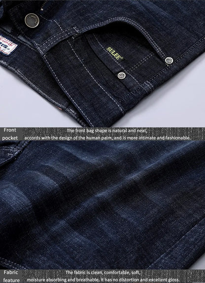 2026 Brand Best Price Comfort Straight Denim Pants Men's Jeans Business Casual Elastic Male High Quality Trousers