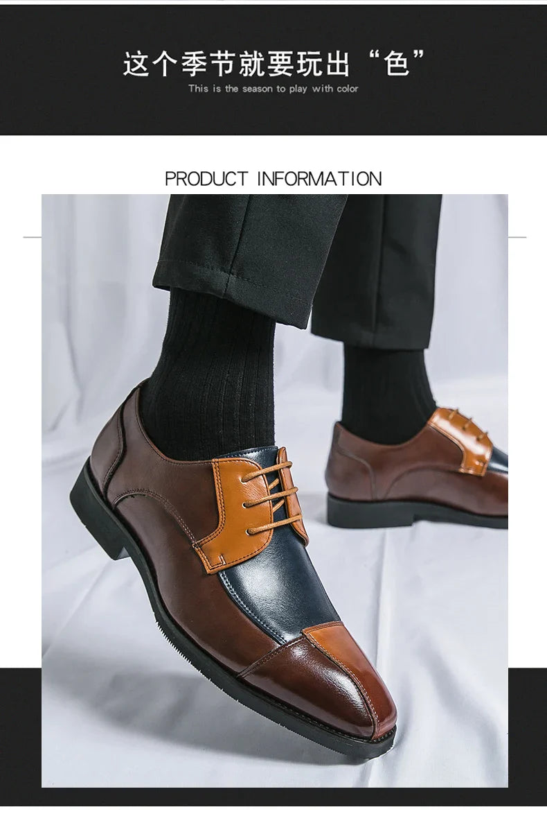 British Dress Social Leather Shoes Men Classic Brogues Office Casual Business Shoes For Men Large Size Formal Leather Shoes Man