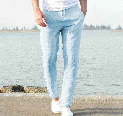 Men's cotton and linen pants, men's autumn new casual breathable solid color linen pants, fitness streetwear s-5XL