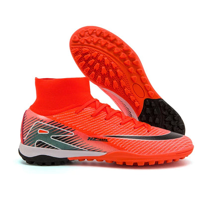 Kids Soccer Cleats for Boys and Girls Youth High-top Football Shoes Outdoor Athletic Turf Soccer Shoes