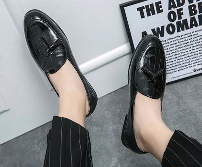 Wedding Shoes For Men Slip On Loafers Trend Tassels Leather Shoes Male Men’s Dress Shoes Business Shoes Men British Style Formal