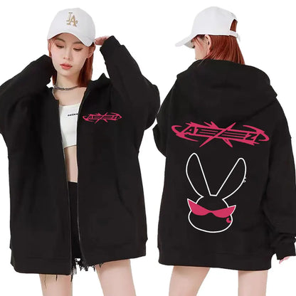 Ateez The World Ep. Fin Will Album Tour 2024 Zipper Hoodies Men Women Korean Fashion Zip Up Sweatshirt Casual Jacket Hoodie Tops