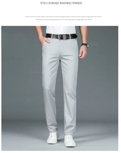Business Pants Men Summer Clothes New Straight Classic Fashion Casual Long Pants Breathable Formal Trouser Male