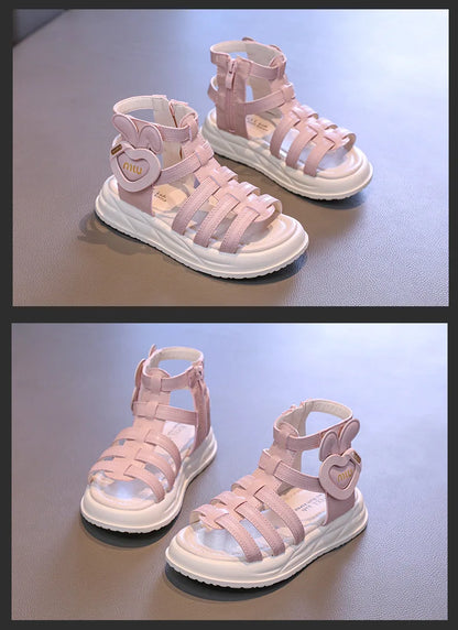 2026 Fashion Kids Sandals Children's Design Hollow-out Multicolor Sport Sandals Soft Flat Strappy Sandals Girls Cute Beach Shoes