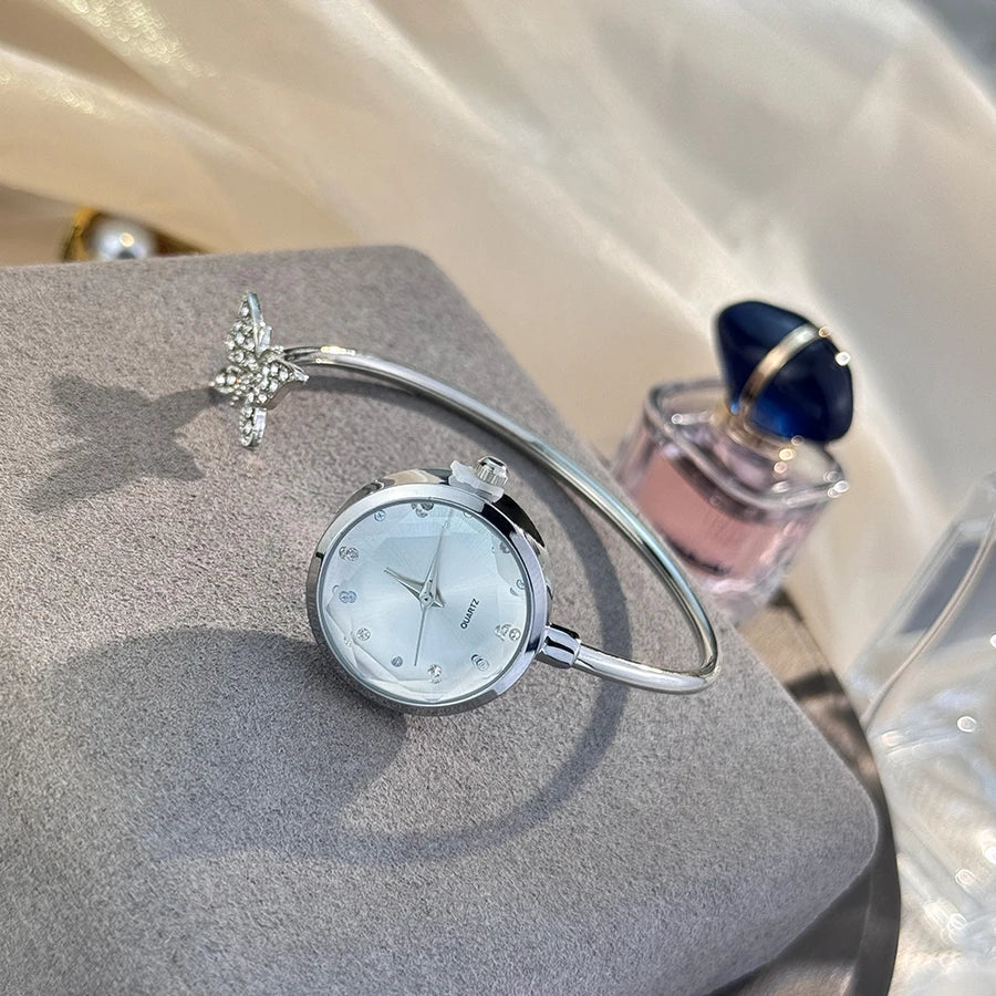 Romantic Butterfly Open Bracelet Luxury Fashion Ladies Quartz Watch Elegant Simple Wristwatch New Model Bestseller