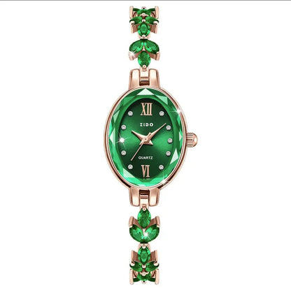 V22 Women's Watches Light Luxury Diamond Inlaid Female Watch Waterproof Oval Ladies Fashion Quartz Bracelet Wristwatch